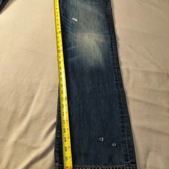 Lucky Brand Men's Vintage Straight R Distressed Blue Denim Jeans Sz 31/32 - Picture 3 of 16